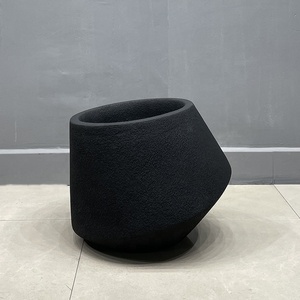 Grandes jardinières en fibre <span class=keywords><strong>de</strong></span> verre écologiques, noires, irrégulières, pour <span class=keywords><strong>intérieur</strong></span>/extérieur, idéales pour centres commerciaux et hôtels en Europe - Product Image 4