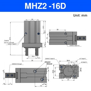 Hofujng Pneumatic Finger Cylinder Air Gripper Fittings MHZ2-16D 1 Year Warranty - Product Image 4