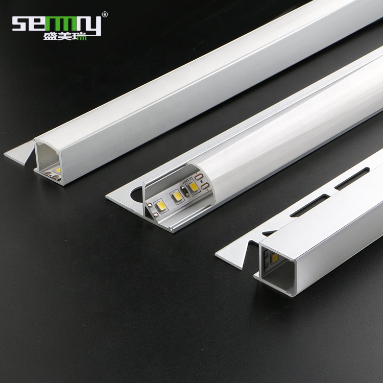 Декоративная круглая кромка, светодиодная плитка для стен, алюминиевый профиль, боковая угловая полоса, алюминиевая Обрезка стен для плитки