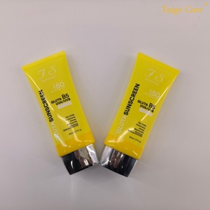 Tube vide super ovale souple de 35 mm de diamètre et 50 ml, avec bouchon à vis argenté, pour emballage de crème solaire Gluta UVA/UVA. - Product Image 3