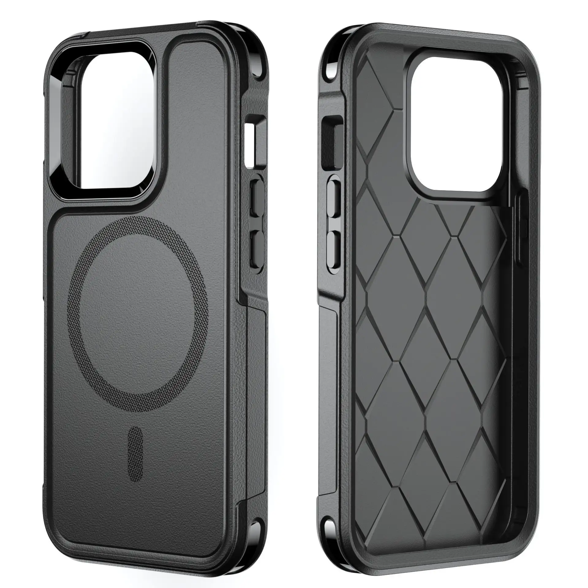 360 Shockproof Wireless Charging Armor magnetic PC phone case for iphone 13 Pro Max Military-Grade Drop Protective Cover Case
