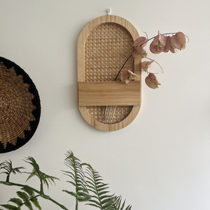 Décoration murale de style Wabi-Sabi japonais, en bois naturel, artisanat en rotin, style homestay - Product Image 4