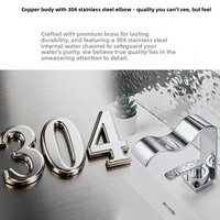 Robinet cascade en cuivre 304 pour eau froide et chaude, lavabo, salle de bain, toilettes, usage domestique de luxe