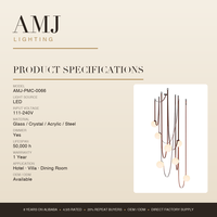 Lustre suspendu LED AMJ, boule personnalisée, luminaire suspendu linéaire moderne pour salon et restaurant, dimmable, garantie 1 an