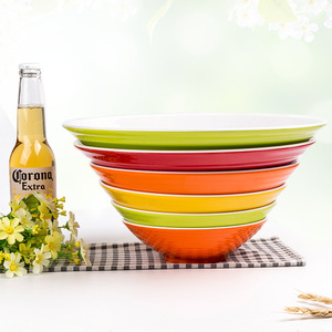 Tazón grande de melamina de dos tonos para restaurante y comida Mala Tang, tazón duradero con diseño rojo y blanco. - Product Image 3