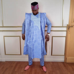 Nouveau style de vêtements africains pour hommes, vêtements Agbada Riche, costume 3 pièces brodé Agbada pour hommes - Product Image 2