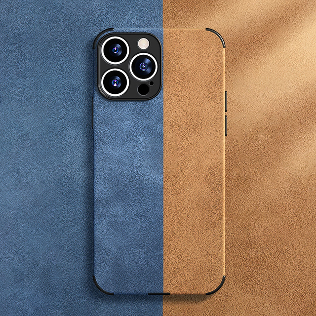 Luxury Business Lambskin PU Leather Soft TPU 2 1 Mobile Phone Case Shockproof Protective Cover for iPhone 15 14 13 12 Pro Max