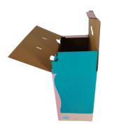 Boîte en carton ondulé portable avec impression couleur, poignée en plastique gaufrée et emballage personnalisé pour marchandises