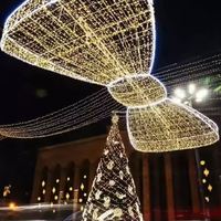 LED de Noël personnalisées pour l'extérieur avec nœuds papillon lumineux Appliques murales LED décoratives pour hôtels Appliques murales