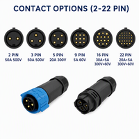 Conector Industrial Impermeable para Exteriores M25 de Alta Tensión con Bloqueo a Presión, Macho y Hembra, para Almacenamiento de Energía