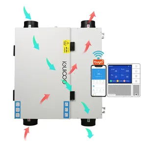 Control inteligente por aplicación Tuya, Ventilación de recuperación de energía erv hrv con contrapeso, intercambiador de calor total