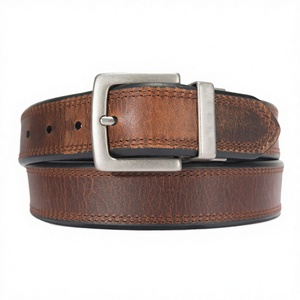 Nuevo Cinturón de Vestir Casual para Hombre, de Cuero Genuino de Piel de Vacuno Italiana de Grano Completo, con Hebilla de Acero Aleado, Estilo Antiguo - Product Image 2