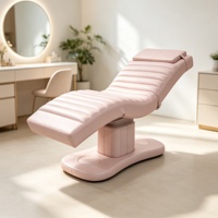 Table de massage électrique réglable à 3 moteurs pour soins du visage, lit de beauté incurvé pour cils et traitements esthétiques