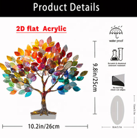 Dropshipping Arbre de Vie 2D Acrylique Décoration de Bureau Acrylique Transparent Plat Décoration de Table Art Décorations avec Base en Acrylique
