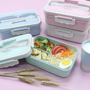 3-compartment Leak-proof Portable Food Grade Bento <b>Lunch</b> <b>Box</b> Heatable Freshness <b>Stackable</b> Single-tier Rectangle Plastic 0624 - Product Image 2