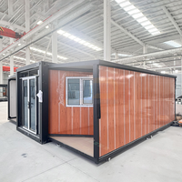 Villa modulaire préfabriquée de luxe à structure en acier, design moderne avec murs en verre, pour habitation permanente, maison conteneur extensible