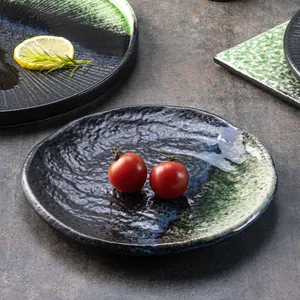 Yayu Horeca fabricant créatif design étincelant vaisselle en céramique et bols ensemble assiettes plates personnalisées pour les restaurants