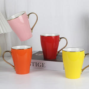 Ceramic Mug Light Blue Gold Rim Morden Luxury Design Gift For Men Women Solid Color Ceramics <b>Cup</b> - Product Image 2