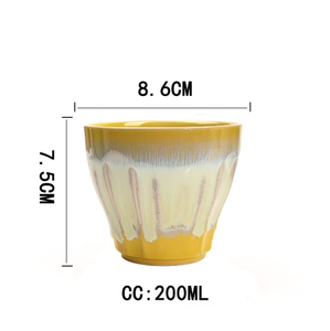 Tasse à thé vintage aux couleurs fluides 200 ml, en céramique à glaçure réactive, sans anse, pour café, eau, thé de <span class=keywords><strong>l</strong></span>'après-midi et dégustation - Product Image 6
