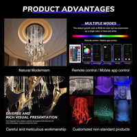 Lustre Nordique Créatif Moderne en Acier Inoxydable en Forme d'Oiseau, Luminaire Suspendu LED à Fibre Optique pour Villa, Maison, Hôtel