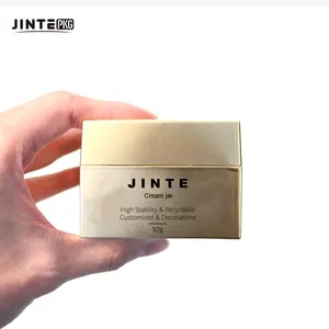 Matte Gold Jars Square Plastic Packaging Jars Skin Care Cream Cosmetic 15g 30g 50g Acrylic Nail Gel Jar Eye Facial Cream