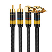 Câble audio HiFi Y Splitter blindé tressé de haute qualité 3,5 mm vers 2RCA pour haut-parleur, téléphone, audiophile