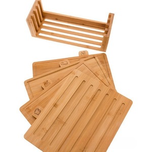 Bamboo Sorting Cutting Board <b>Set</b> 4 Pieces Multi Purpose For Home Use - Product Image 4