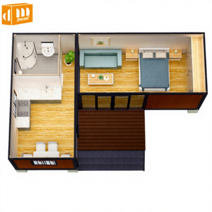 Maisons conteneurs préfabriquées de luxe de 20 pieds avec <span class=keywords><strong>terrasse</strong></span>, 2/3 chambres, salle de bain en L, espace de vie détachable pour hôtel, motel, villa conteneur - Product Image 1