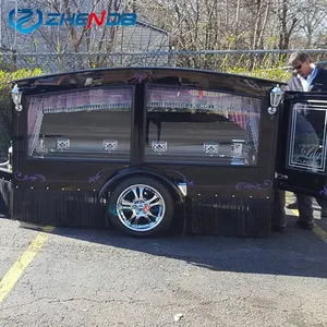 Traditionele Antieke Stalen Begrafenisaanhangwagen Elegante Lijkwagen Doodskist Levert Offroad Voertuig Lijkwagen