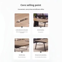 Table de conférence moderne pour 10 personnes, modulaire et extensible, avec plateau en bois et pieds en métal, idéale pour salle de réunion, salle à manger, usage commercial, hôtel, école