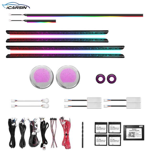 ICarsin Upgrade 256 Colors Symphony LED Car Interior Parts Ambient Lighting for BMW 3 Series E90/E91 2004-2011 Trim Accessories