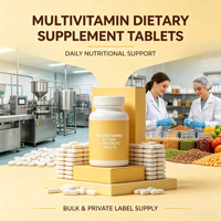 Comprimés multivitaminés quotidiens Vitamines et minéraux essentiels Complément alimentaire pour adultes Sans OGM GMP OEM Étiquette privée