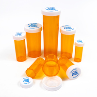 Flacons en plastique orange pour médicaments avec logo personnalisé, de 6 à 60 drams, avec bouchon à visser et à pression résistant aux enfants