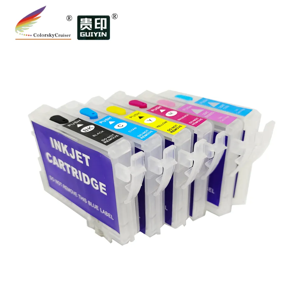RCE491-496 refillable refill ink cartridge for Epson T0491 - T0496 Stylus Photo R210 R230 R310 R350 RX510 RX630 RX650 BKCMYLCLM