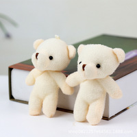 Porte-clés pendentif ours blanc jumeaux mignons en peluche, breloque de sac en peluche douce, vente en gros