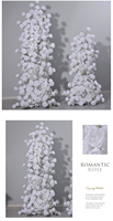 Chemin de table en fleurs de soie artificielles LEXI, fait main, style moderne, pour mariage, décoration florale en rangée