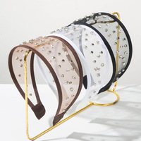 Serre-tête léger en tulle transparent pour femme avec strass incrustés, accessoire de cheveux tendance pour soirée, personnalisation possible