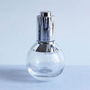 Flacon en verre transparent de forme ronde de 30ml avec bouchon compte-gouttes pour lotion sérum hydratant soins du visage parfum cosmétique luxuriante pour les yeux - Product Image 1