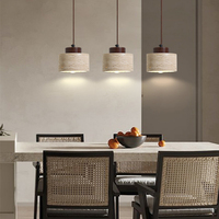 Bar d'éclairage de chevet de chambre à coucher de style moderne Wabi-sabi chez l'habitant lustre en travertin jaune lampe de chevet suspendue en fil de fer