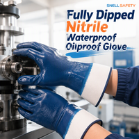 Gants de sécurité en nitrile Snell en gros, entièrement enduits, avec doublure en jersey, résistants à l'abrasion et aux huiles, pour la manutention en entrepôt