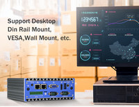 Mini PC de Contrôle d'Automatisation Embarqué Sans Ventilateur Intel Celeron J1900 4x COM RS232 RS485 GPIO 8 Canaux DDR3L I210-AT Double LAN DIN-Rail