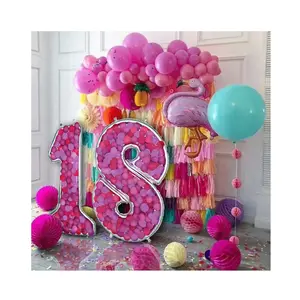 65 inch siêu lớn kỹ thuật số lá số bóng bay tự làm khung trang trí bóng globos cho bữa tiệc sinh nhật trang trí