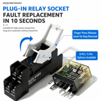 Relais de puissance ultra-mince RJ1S 12A / RJ2S 8A de haute qualité avec indicateur LED DPDT 2C/O 8 broches à montage sur socle pour machines d'automatisation