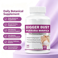 60 Capsules de Pueraria Mirifica de Haute Qualité, Extrait Naturel de Racine, Complément Herbal Végétalien pour le Soutien Hormonal Féminin