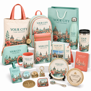 Custom Museum Souvenir Gift Pack City Memory Collection Postcards Badges Coins Tote Bag Bottle For Visitor Shop Presents - Product Image 6