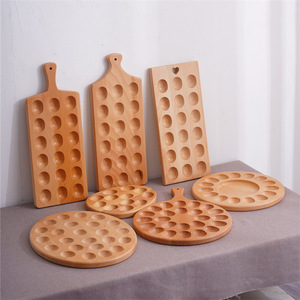 Wooden Egg Storage <b>Rack</b> 20 Holes Kitchen Egg Tray Display <b>Plate</b> For Hotel And Home Use - Product Image 3