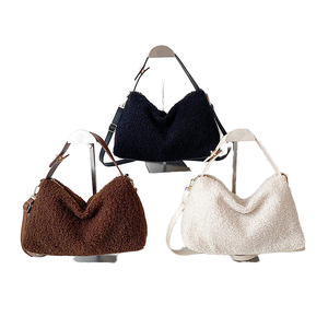 Lamb Wool Plush Fashion Zip Cotton Lining Single <b>Strap</b> <b>Shoulder</b> Tote Bag for Women 2026 New All Seasons Vintage Solid Color - Product Image 1