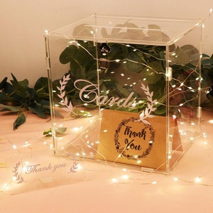 Nostra calda scatola di carte di nozze in acrilico trasparente Design innovativo per le decorazioni per anniversario di matrimonio e Baby Shower - Product Image 5
