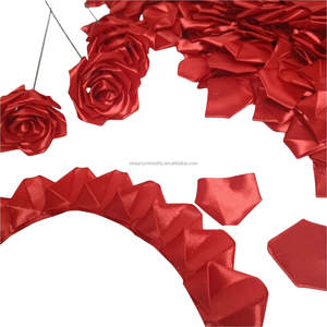 Pétalos de Rosa Pre-fabricados Rojos OKAY, <span class=keywords><strong>Cinta</strong></span> de <span class=keywords><strong>Raso</strong></span> para Rosas Eternas, Flores Hechas a Mano para el Día de San Valentín - Product Image 4