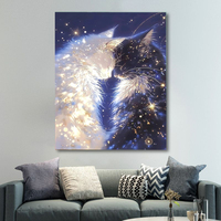 Kit de peinture au diamant DIY Chat sous les étoiles, peinture au diamant de haute qualité, décoration pour la maison